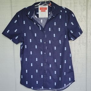 Bruno Milano/Navy Blue Pineapple Stretch Shirt.